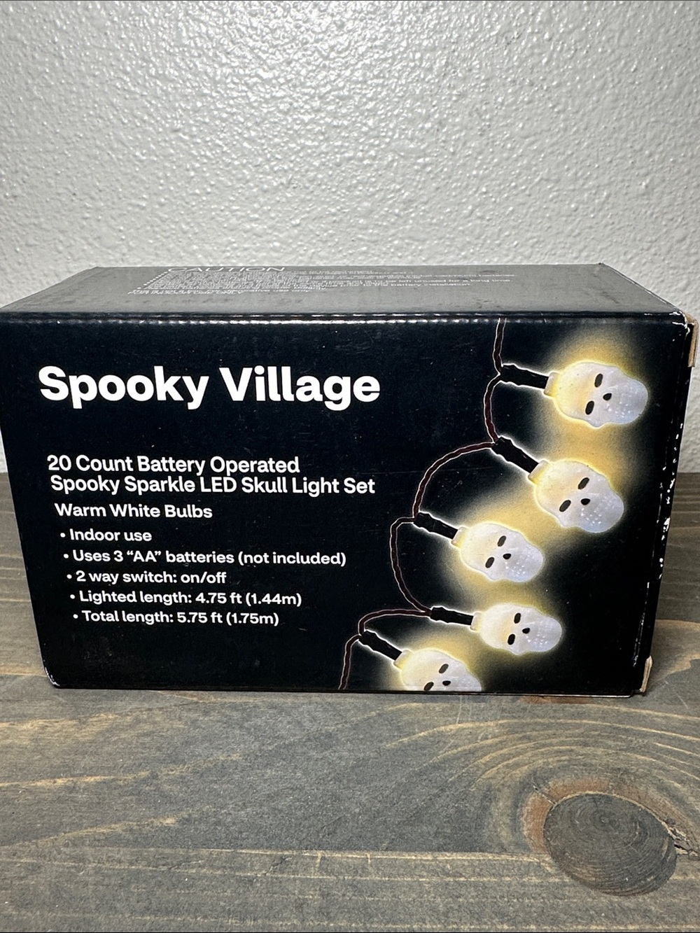 Warm White LED Skull Light Set - Battery Operated